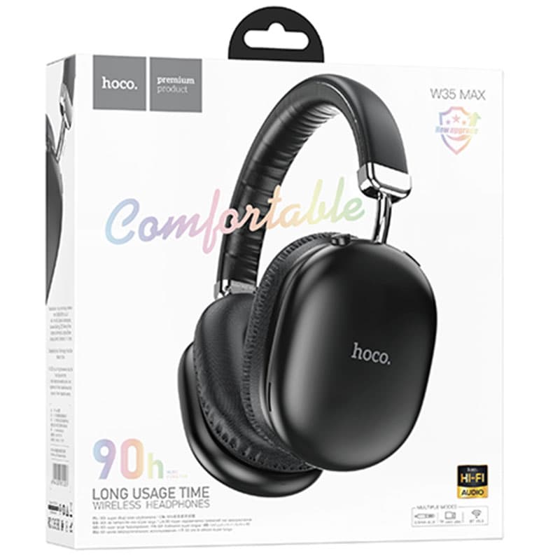 Hoco (W35 Max) - Casti Wireless, Over Ear, BT 5.3, 200h StandBy, Max Joy, Black 1