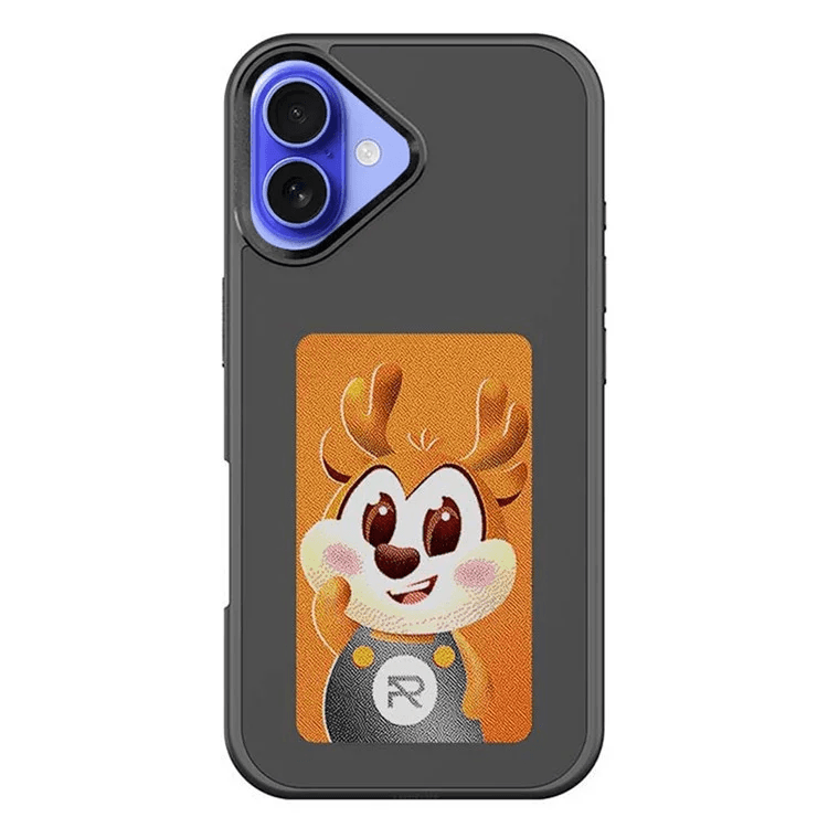 Husa InkLed » iPhone 16, ShockProof, cu Ecran Digital, Microfiber, Black 1
