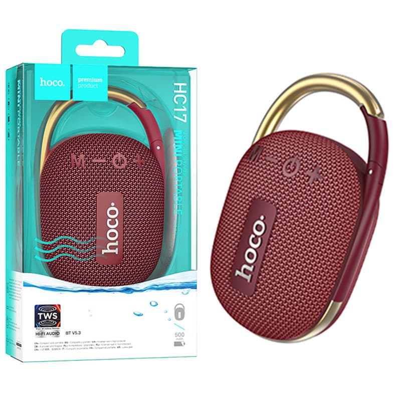 Hoco (HC17) - Boxa Portabila, 5W, 500mAh, Suport TF, USB disk, Easy JoySport, Wine Red 1