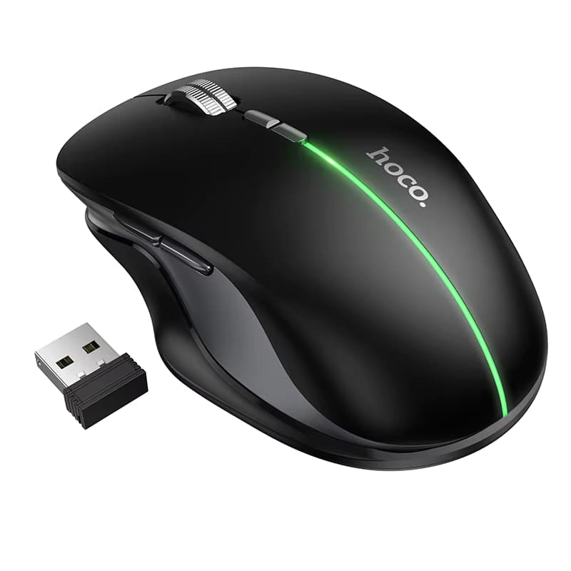 Hoco (GM40) - Mouse Dual, BT 5.0/Wireless 2.4G, acumulator reincarcabil, 400mAh, Black