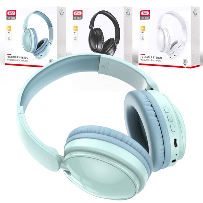 XO (BE36) - Casti Wireless, Over Ear, BT 5.0, 180h StandBy, Gaming, Crystal, Green 1