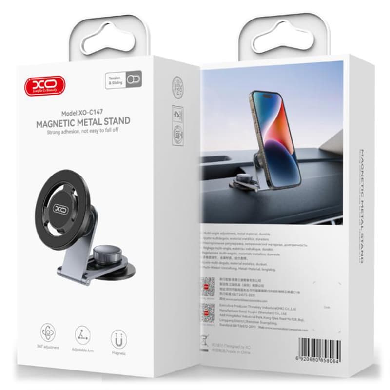 XO (C147) - Suport Auto, Magnetic, montaj Bord, Metallic, MultiAngle, TARNISH 1