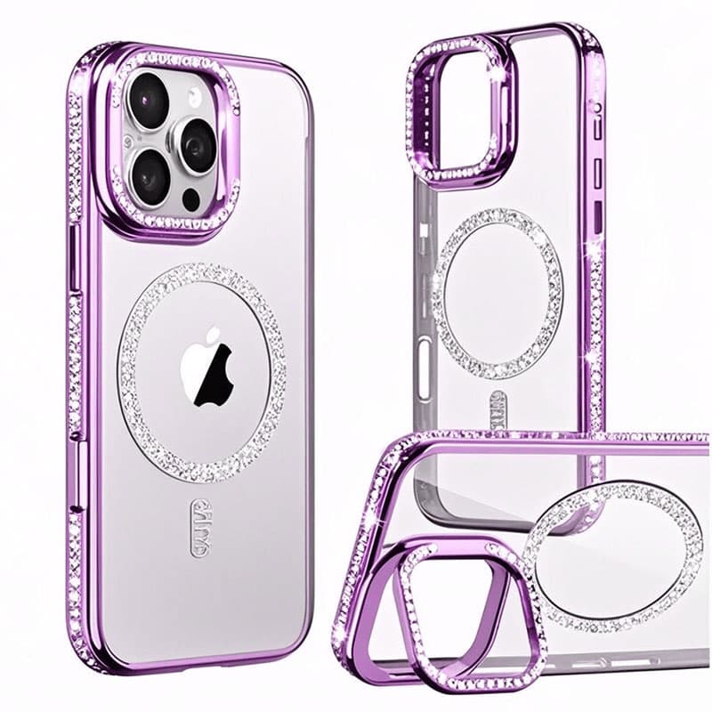 Husa Crystal Plated » iPhone 14 Pro Max, MagCase, CamStand, Purple 1