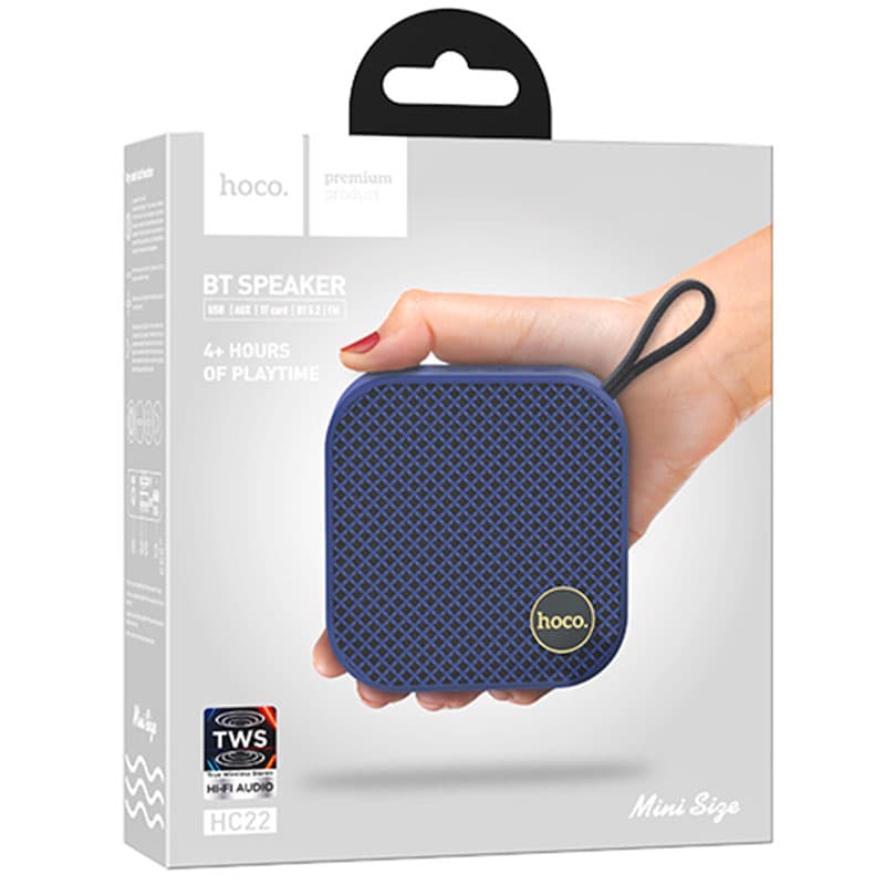 Hoco (HC22) - Boxa portabila, TWS, BT 5.2 Wireless, 5W, Auspicious Compact, Blue 1