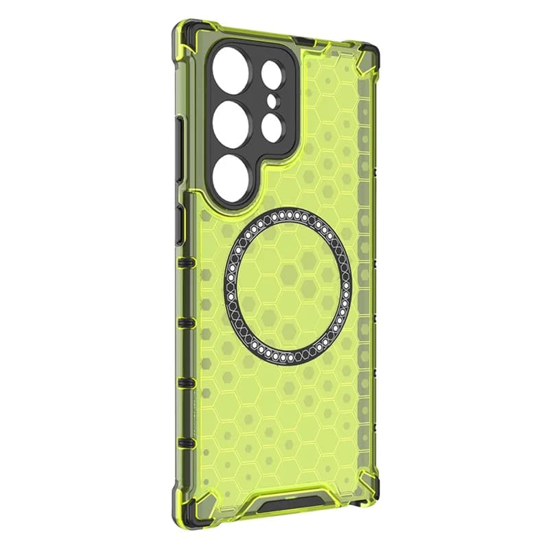 Husa HoneyComb » Samsung S25 Ultra, Magnet MagCase, AntiDrOppo Corners, Green 1