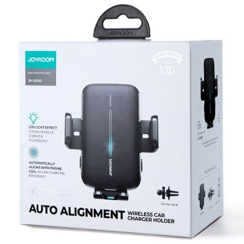 Joyroom (ZS245) - Suport Auto cu incarcare Wireless, cu cleme, Ventilatie, AutoSensor, Black 1