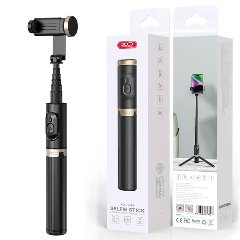 XO (SS14) - Suport Stand, tiPhone Selfie, brat telescopic, TriPhoneods, 72cm, Reinforced, Black 1