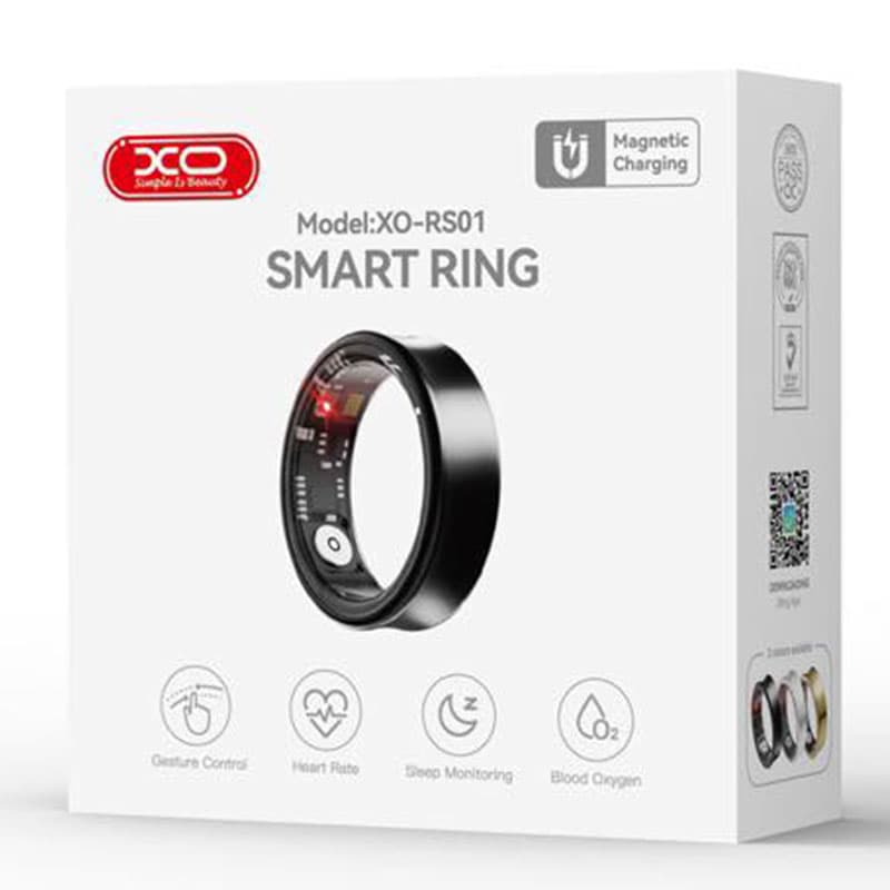 XO (RS01) - Smart Ring, Multi Sensor, #10(diametru int. 19.9 mm) - aliaj de titan, Black 1