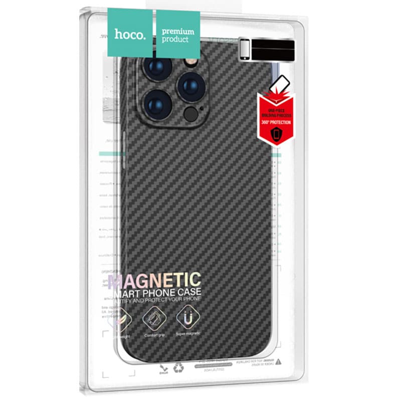 Husa Hoco » iPhone 14 Plus, MagSafe Carbon Fiber, Aramida, Black 1