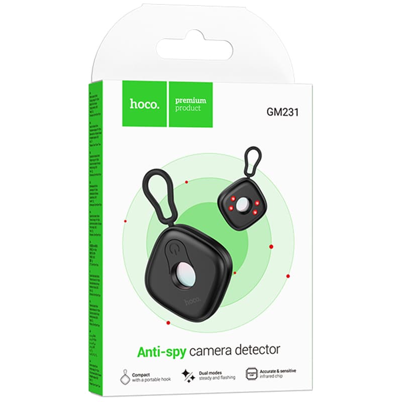Hoco (GM231) - Smart Detector AntiSpy, Camere video ascunse, InfraRed, 2*Scan, White