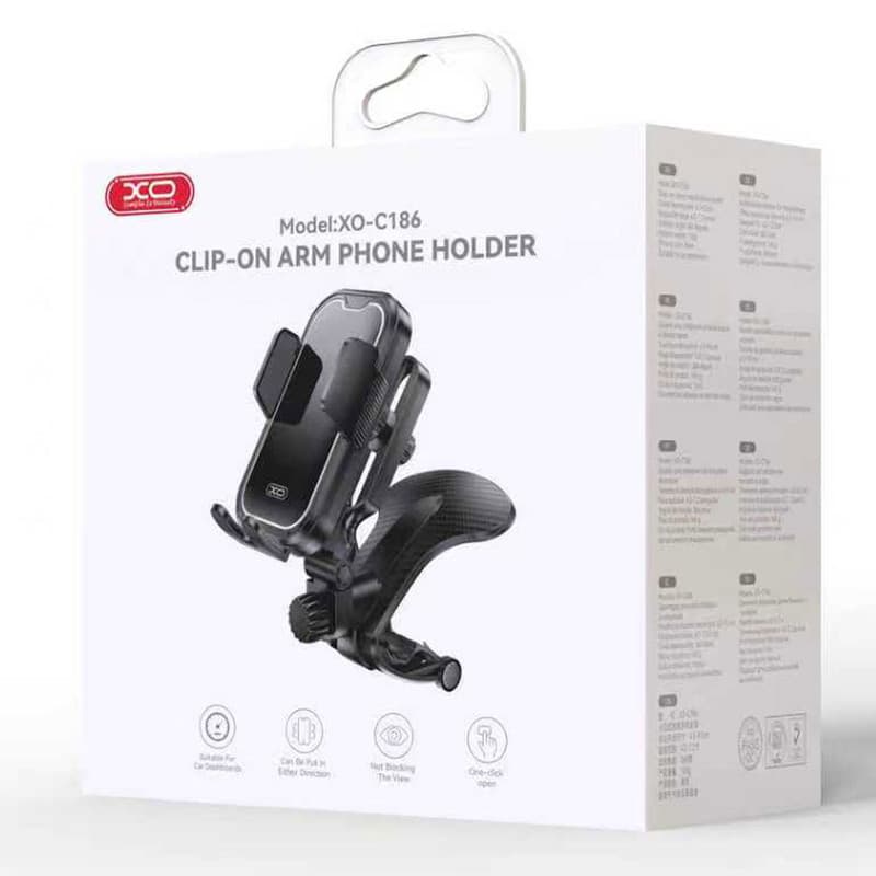 XO (C186) » Suport Auto, cu Cleme, montaj DashBoard, MultiAngle, Black 1