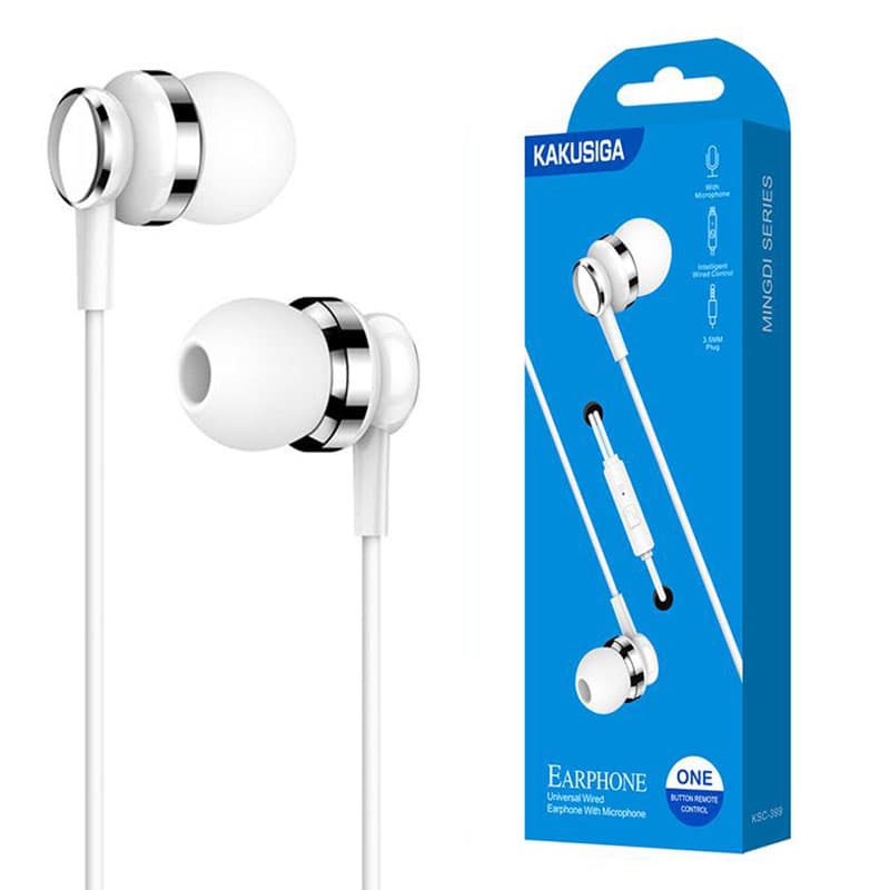 Kaku (KSC-399) - Casti cu Fir, In Ear, 3.5mm, 1.2m, Mic &amp; Volume Key, HiFI, White 1