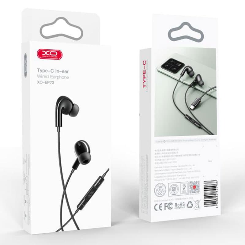 XO (EP73) - Casti cu Fir, In Ear, USB-C, 1.2m, Mic &amp; Volume Key, HiFi, Black 1