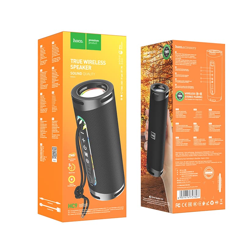 Hoco (HC9) - Boxa portabila, TWS, BT Wireless, Pulse Sport 2*5W, Black 1