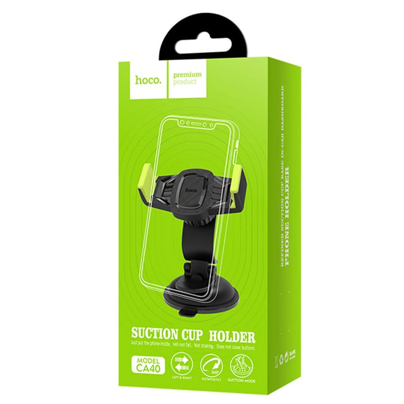 Hoco (CA40) - Suport Auto, cu cleme laterale, montaj Bord, MultiAngle, Compact, Black