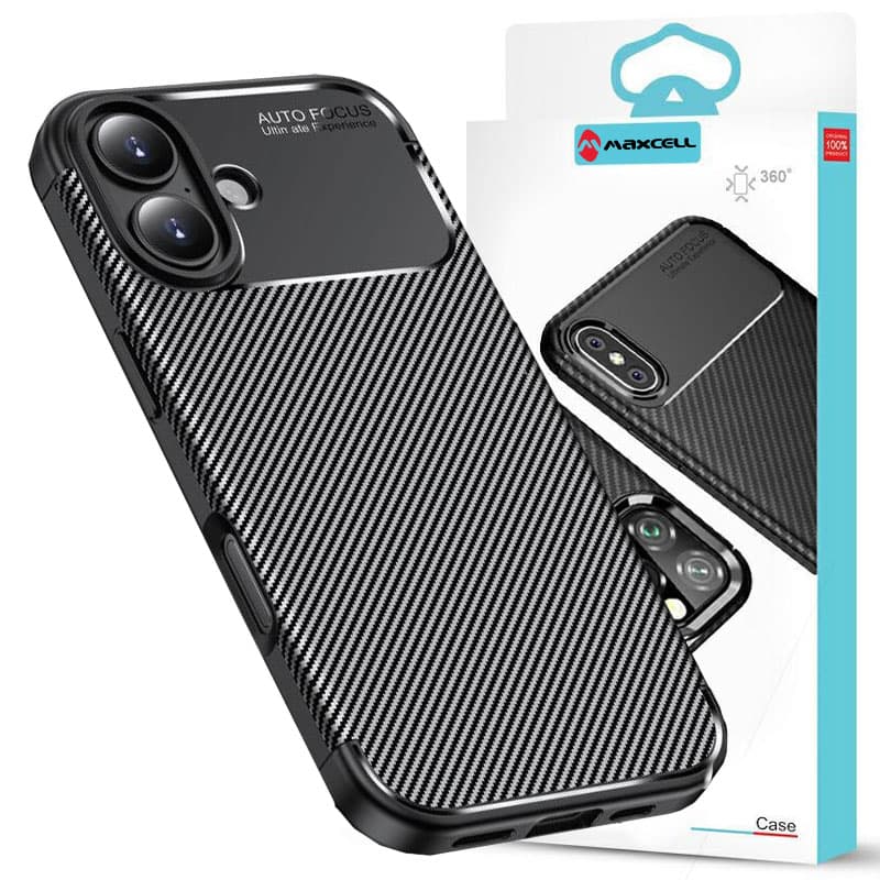 Husa AutoFocus » iPhone 17, Carbon Texture, TPU, Black 1