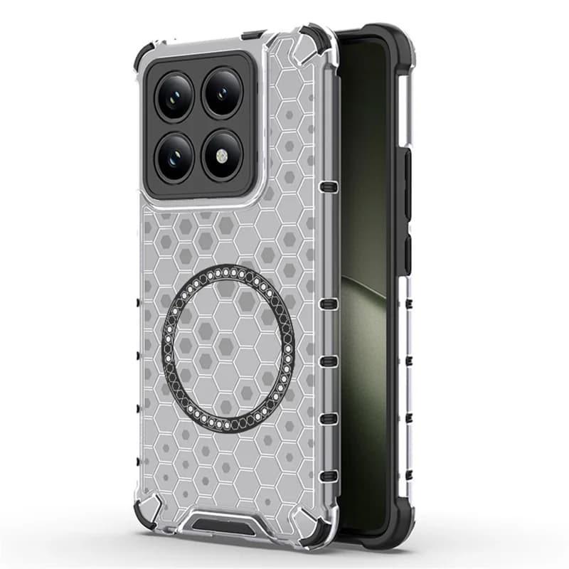 Husa HoneyComb » Xiaomi Redmi Note 14 Pro 5G, Magnet MagCase, AntiDrOppo Corners, White
