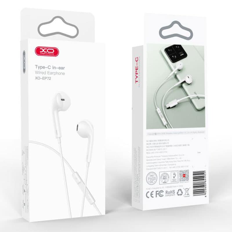 XO (EP72) - Casti cu Fir, In Ear, USB-C, 1.2m, Mic &amp; Volume Key, HiFi, White 1