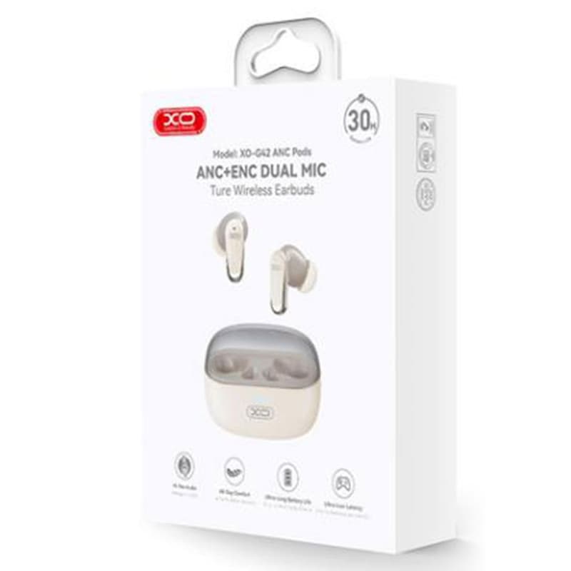 XO (G42) » Casti Wireless In-Ear, baterie 35/300mAh, DualMic, ANC+ENC, ~34h utilizare, Beige 1