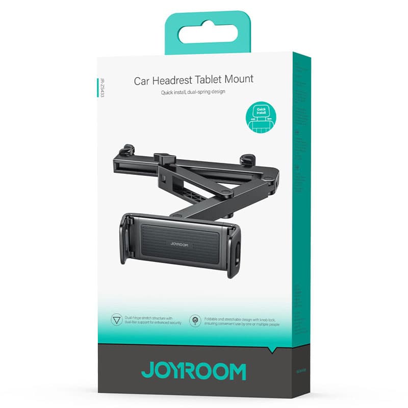 Joyroom (JR-ZS433) » Suport Auto, cu cleme laterale, montaj Tetiera, MultiAngle, UltraWide, Black 1