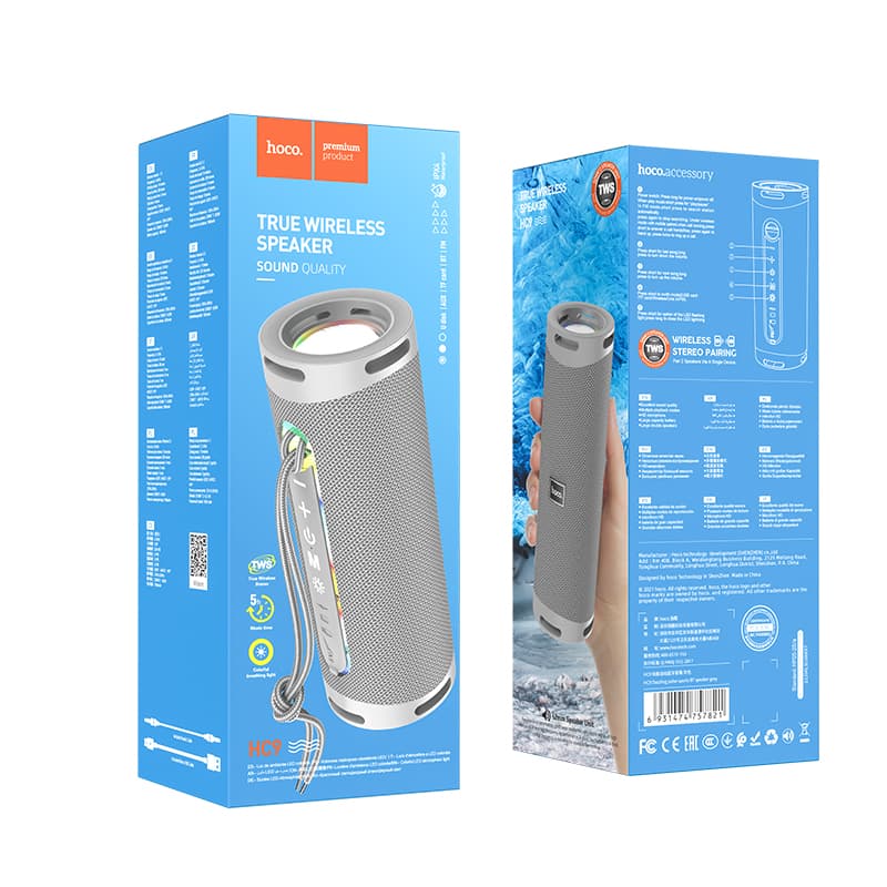 Hoco (HC9) - Boxa portabila, TWS, BT Wireless, Pulse Sport 2*5W, Grey 1