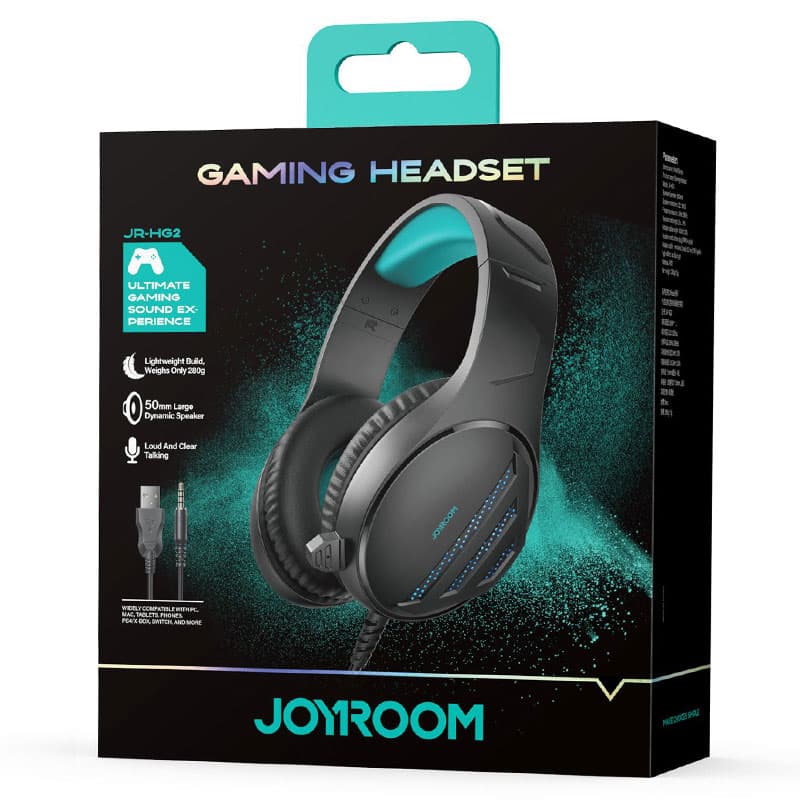 Joyroom (JR-HG2) - Casti Gaming, OverEar, USB - Jack 3.5mm, Ambinetal Light, Black 1