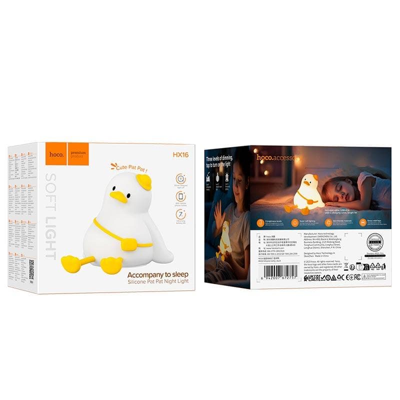 Hoco (HX16) » Lampa de veghe din silicon, 1200mAh, autonomie ~7h, 3 nivele de luminozitate, Leisure Duck 1