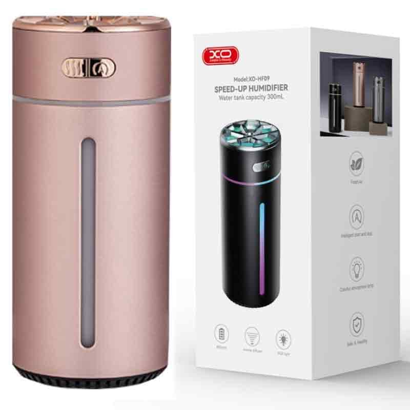 XO (HF09) - Umidificator casa/auto, tiPhone spary, 800mAh, Ambiental Light, Night Cool Atmosphere, Pink 1