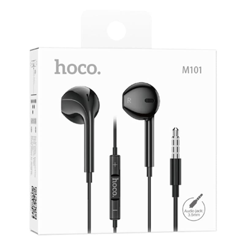 Hoco (M101) - Casti cu Fir, In Ear, 3.5mm, 1.2m, Mic &amp; Volume Key, HiFi, Black 1