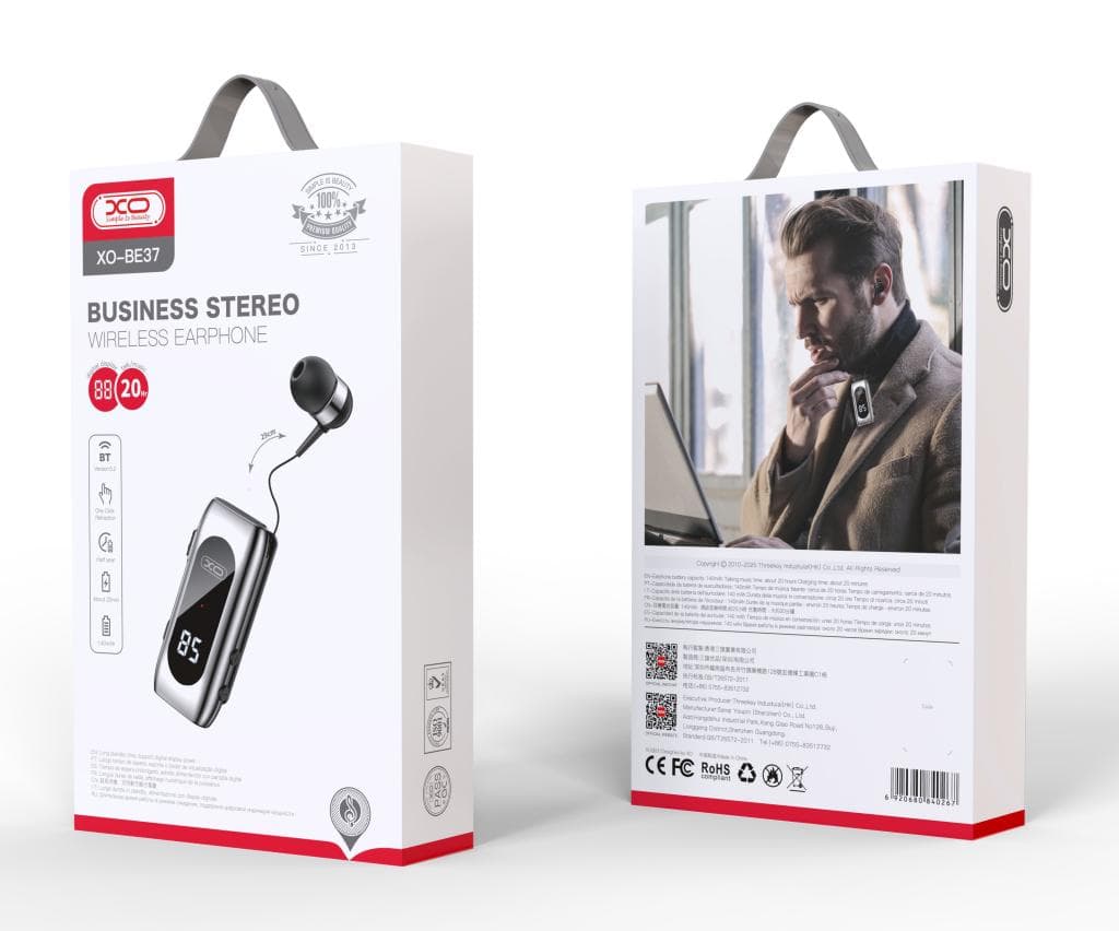 XO (BE37) - Casti Wireless, In Ear, BT 5.2, 140mAh, Afisaj digital, Black 1