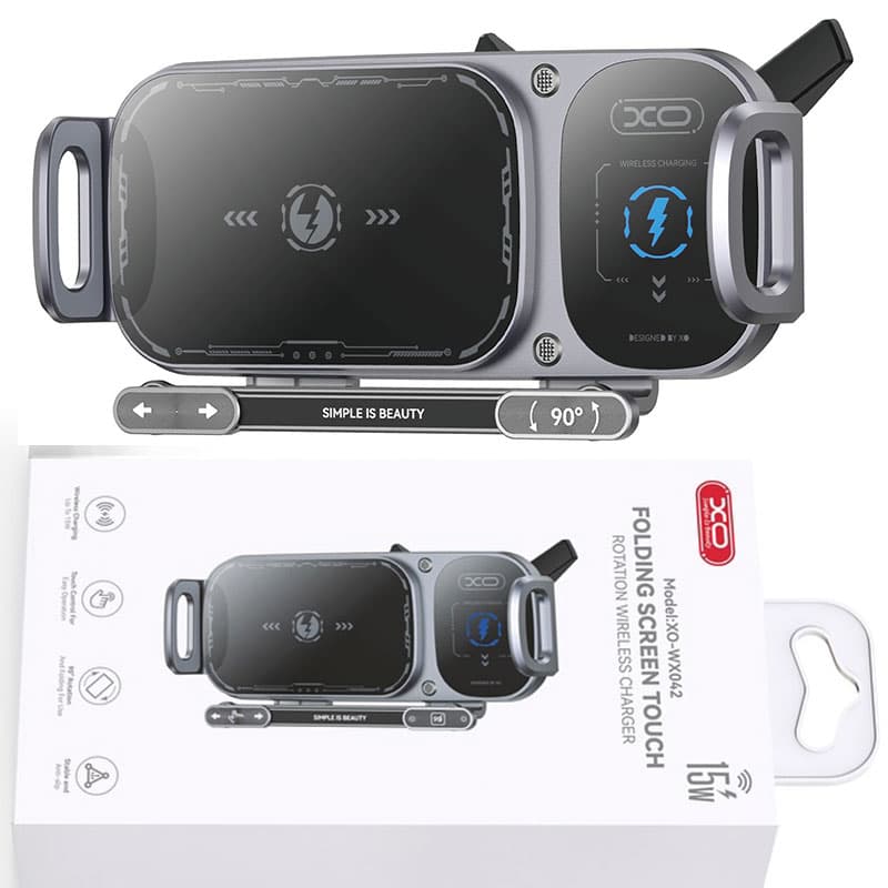 XO (WX042) - Incarcator Auto, Wireless, 15W, Qi Charging, cu acumulator, Black 1