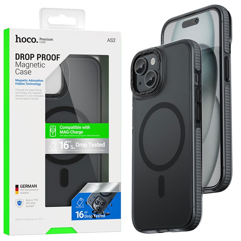 Husa Hoco (AS2) » iPhone 15 - MagSafe, Grip honeEdge, Matte, Black 1