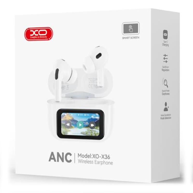 XO (X36) - Casti Wireless, Ear Buds, BT 5.4, 300mAh, LCD Smart, White 1