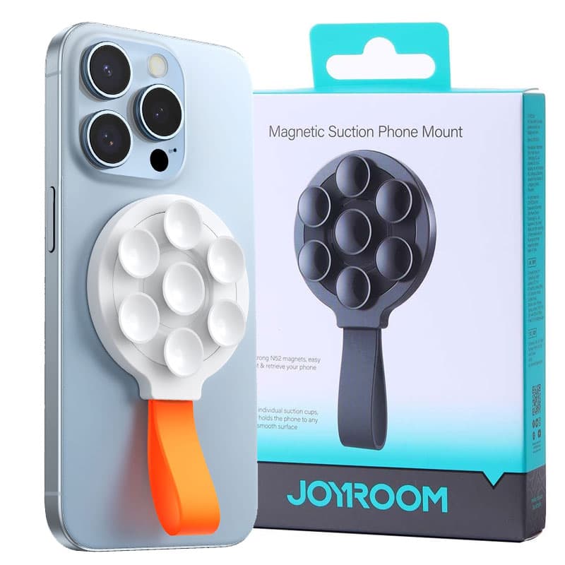 Joyroom (JR-ZS393) - Suport Telefon, MagSafe, MiniVentuze, BackGrip hone, Orange/White 1