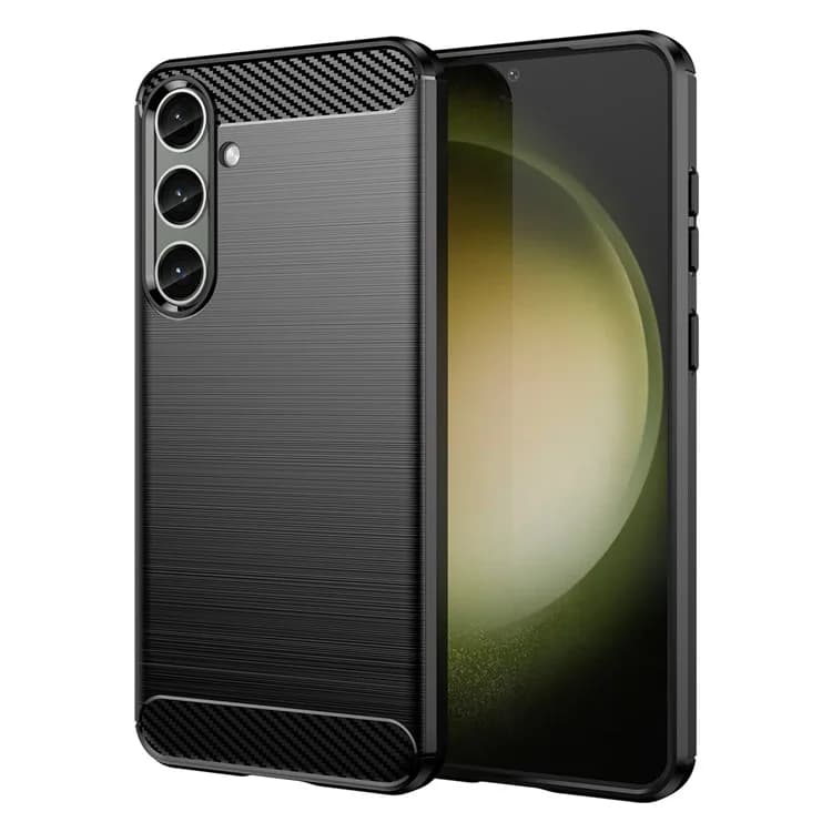 Husa Brush » Samsung S25, TPU, Metall Look, Black 1