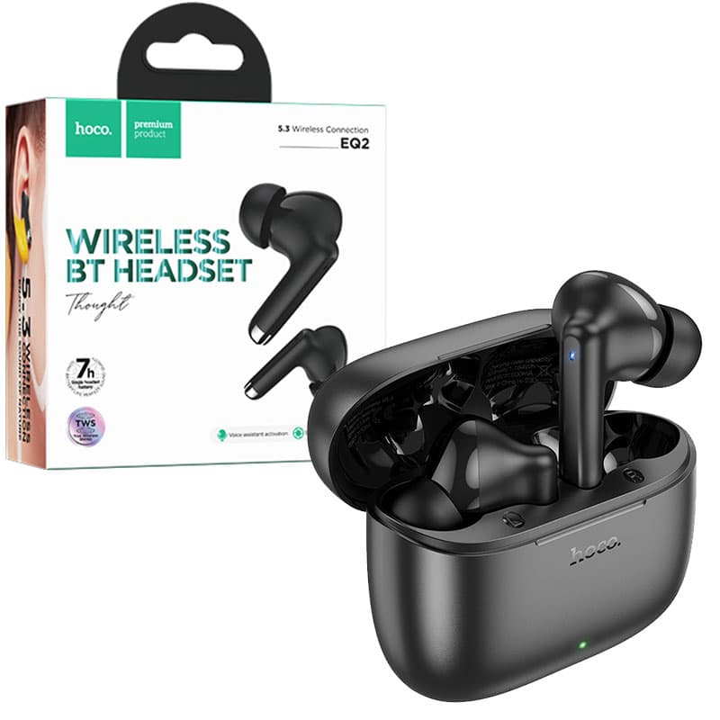Hoco (EQ2) - Casti Wireless, Ear Buds, BT 5.3, 180h StandBy, 300mAh, Thought, Black 1