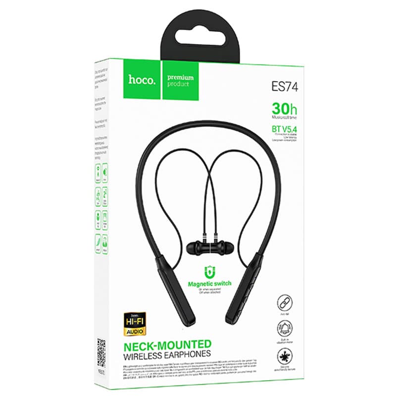 Hoco (ES74) - Casti Wireless, InEar, BT 5.4, 280mAh, Neck-Mount, Black 1