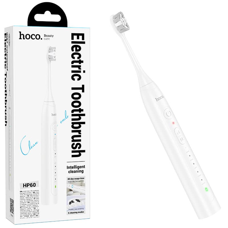 Hoco (HP60) - Periuță electrică de dinți, moduri multiPhonele, 4 capete, White
