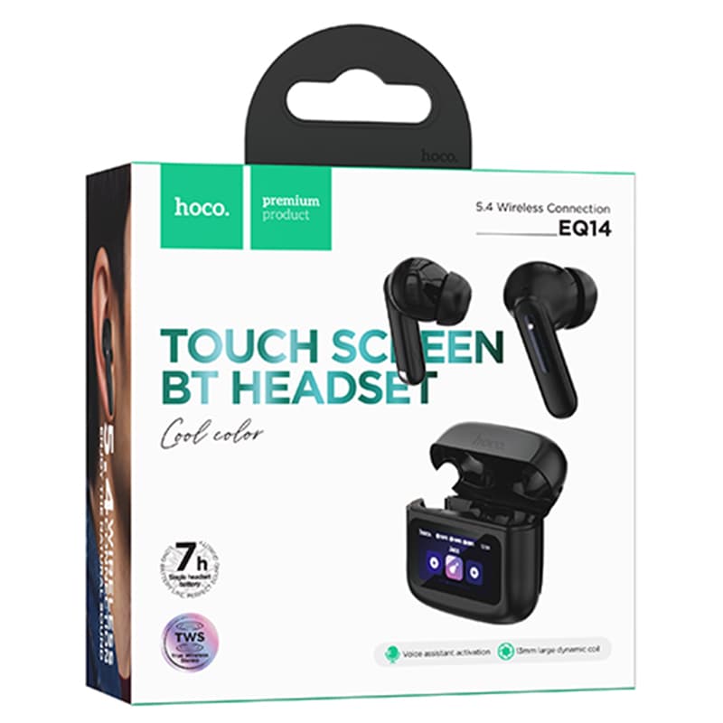 Hoco (EQ14) - Casti Wireless, Ear Buds, BT 5.4, 500mAh, Multi Touch, Black 1