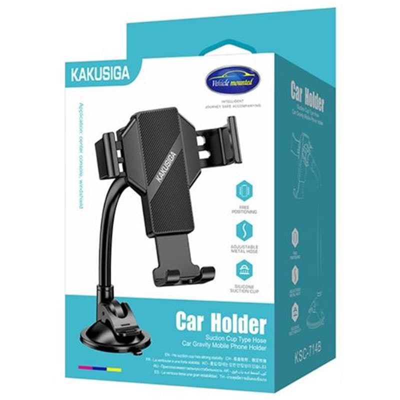 Kaku (KSC-714B) - Suport Auto, cu cleme laterale, montaj Bord, MultiAngle, brat flexibil, Black 1