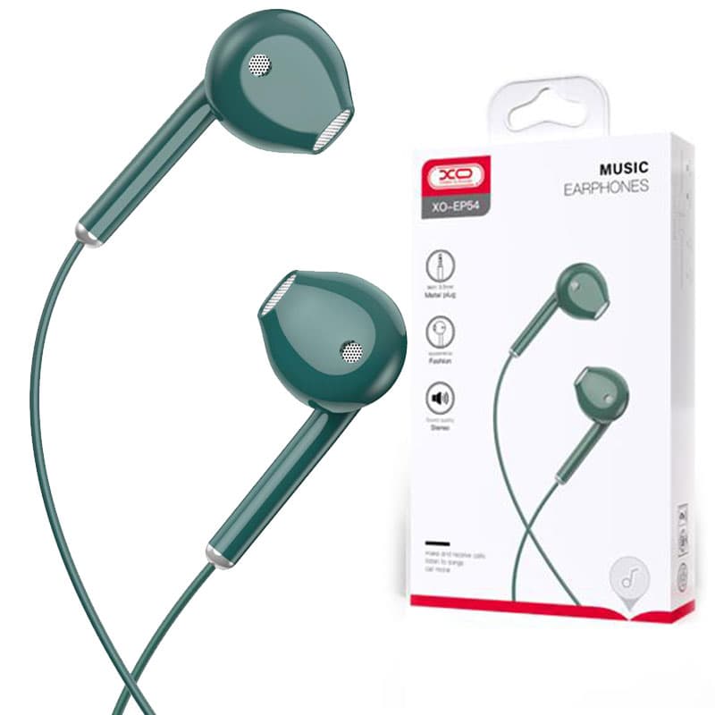 XO (EP54) - Casti cu Fir, In Ear, 3.5mm, 1.2m, Mic &amp; Volume Key, HiFi, Green 1