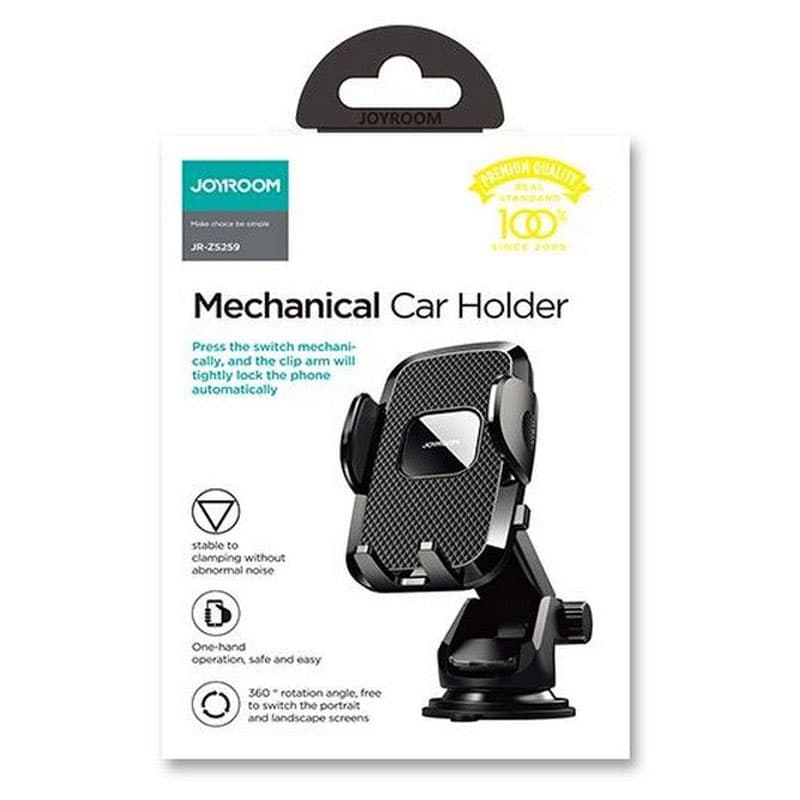 Joyroom (JR-ZS259) - Suport Auto, cu cleme laterale, montaj Bord, MultiAngle, brat ajustabil, Black 1