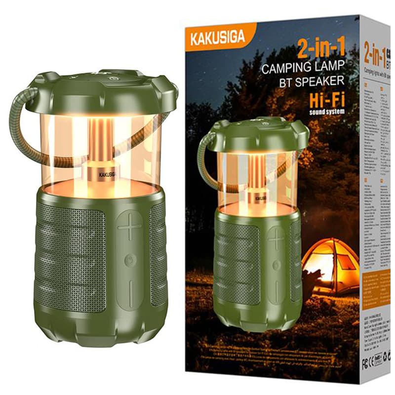 Kaku (KSC-1117) - Boxa Portabila, Wireless BT 5.3, Camping, LED tiPhone felinar, 15W, 3600mAh, Green 1