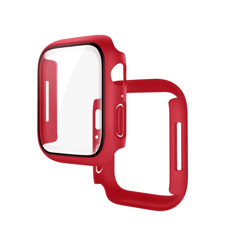 Hoco (WS4) - Rama protectie cu folie integrata, iWatch Series 7/8, PC, (41mm) - Red 1