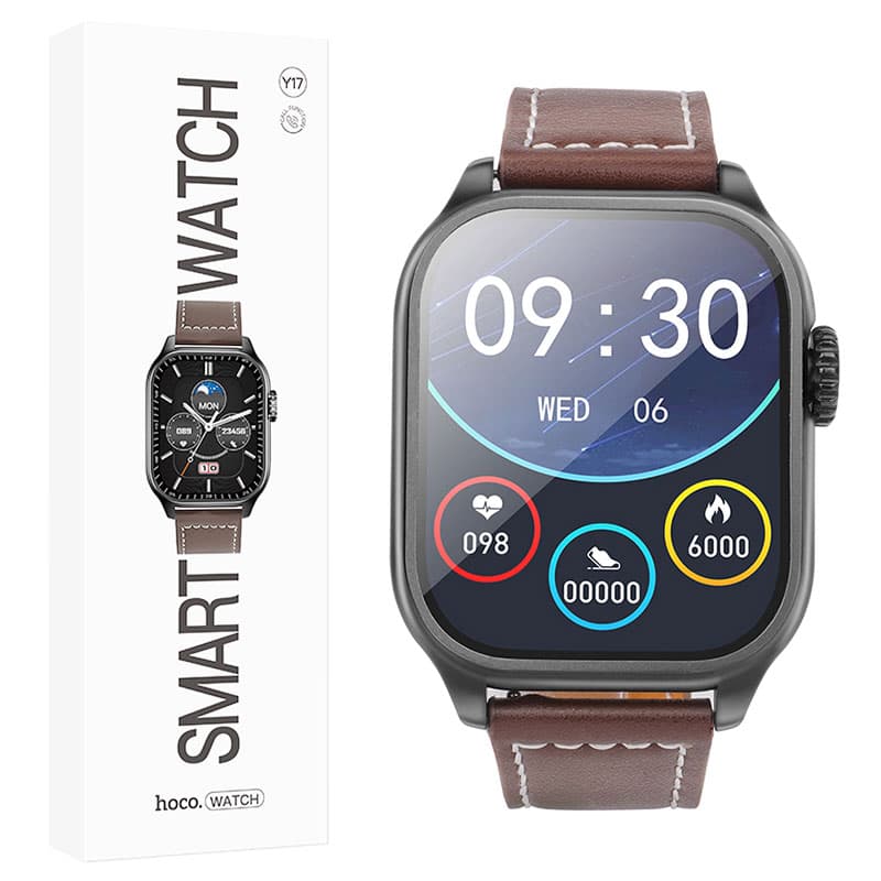 Hoco (Y17) - Ceas SmartWatch, Sport, Call Version, iPhone67 Waterproof, 128MB, BT Dual, Black