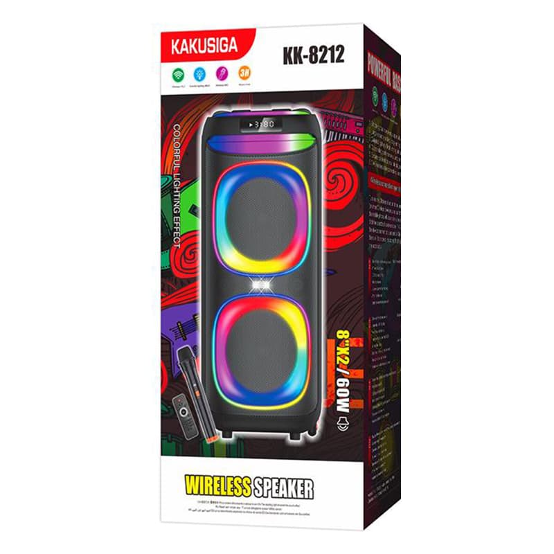 Kaku (KK-8212) Boxa Portabila, 2x60W, 4500mAh, LED Display, Subwoofer, Ambient Light, Black 1
