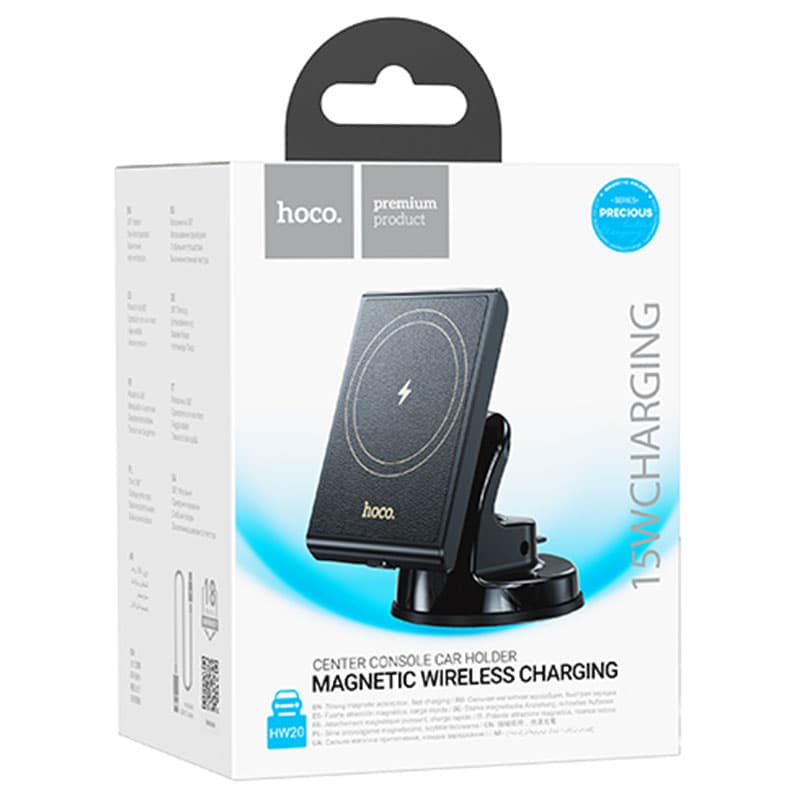Hoco (HW20) - Suport Auto cu incarcare Wireless, MagSafe, montaj Bord, MultiAngle, Black 1