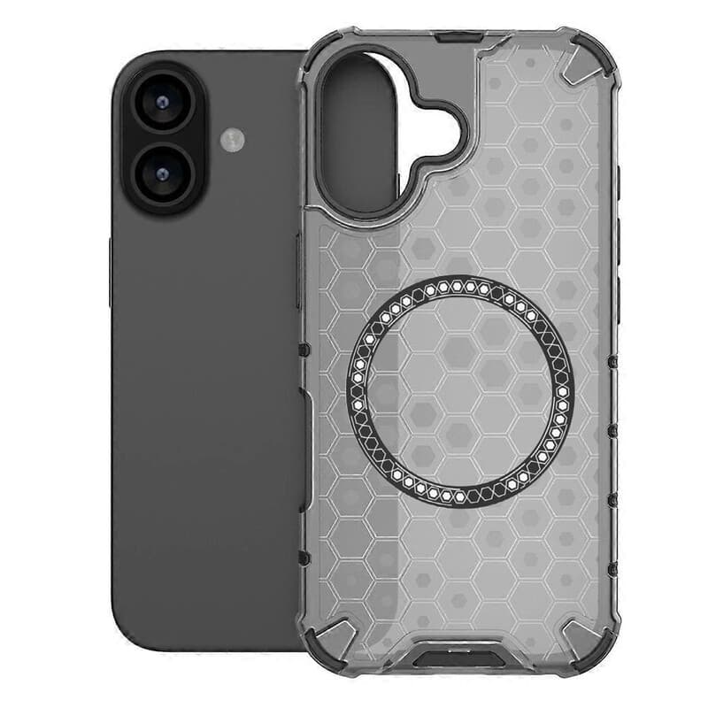 Husa HoneyComb » iPhone 17, cu extra protectie colturi, cu MagSafe,Grey 1