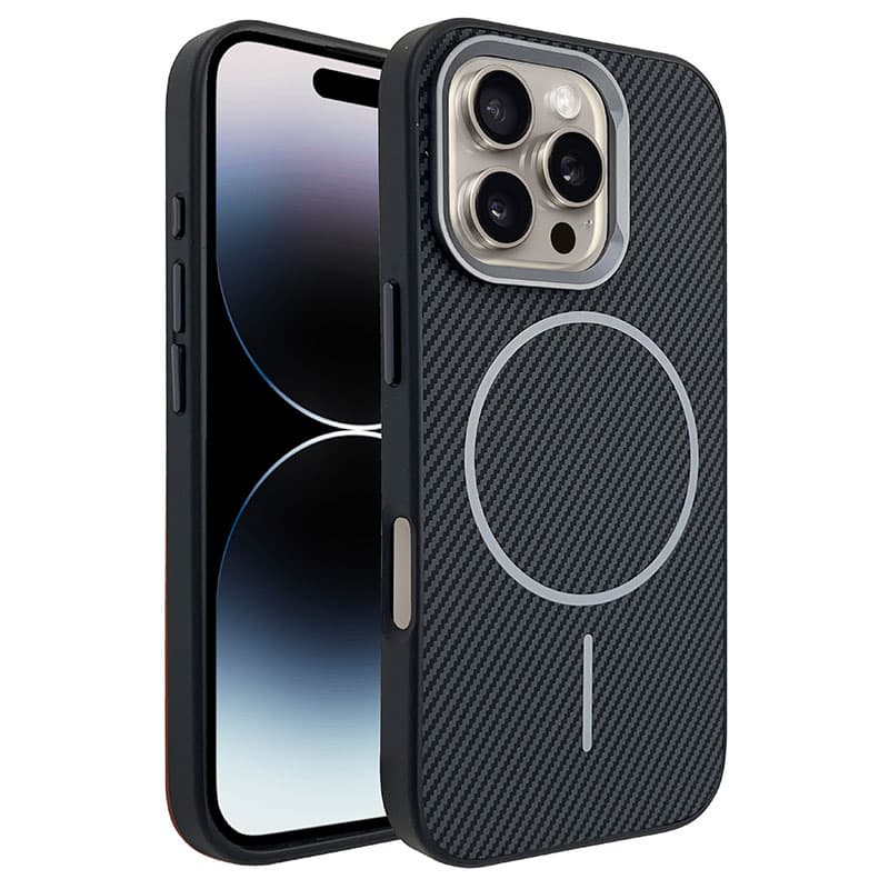 Husa MagFiber » iPhone 16, Carbon MagCase, AntiShock, Black 1
