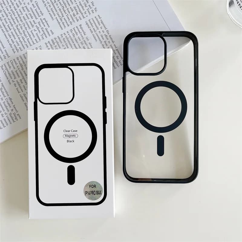 Husa ClearMag » iPhone 16e, MagCase, Acryl Crystal, Black frame